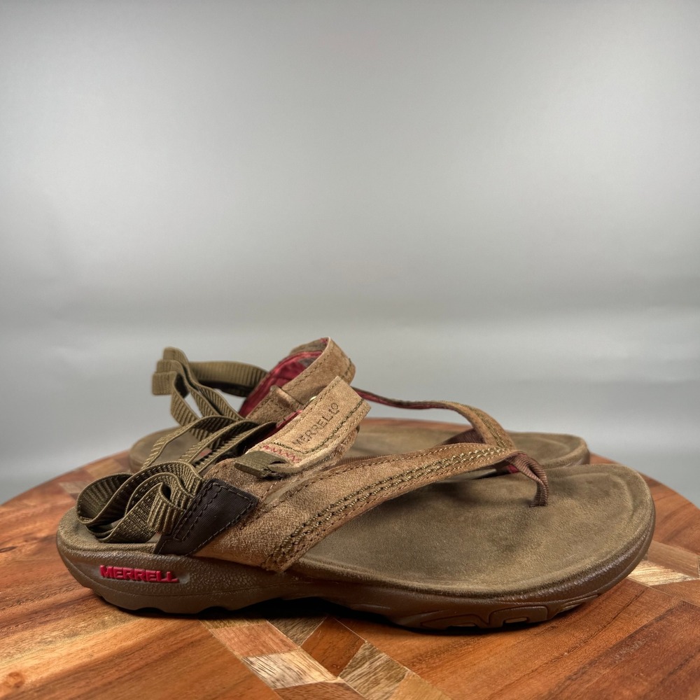 Merrell Kangaroo Womens Brown Leather Sport Sandals J57512 Size 6 Hiking Outdoor